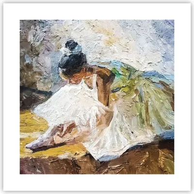 Produktbild von Poster - Poster ohne Rahmen - Ballerina Mädchen Öl - 40x40 cm - Wand Bild - Wanddeko - Wandbilder - Kunstposter - Wandposter - Bilder - Kunstdruck - Wanddekoration - Wandbild - P2XAC40x40-4756