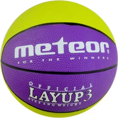 Produktbild von Piłka koszykowa Meteor Layup 3 fioletowy/zielony, piłka treningowa 3-8lat