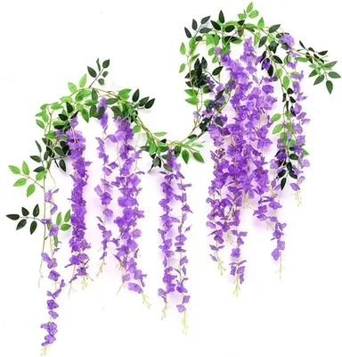 Produktbild von Blumengirlande, 180 cm - 2 Stück, künstliche Blumen - Künstliche Wisteria-Blumen - Blumengirlande - Dekoration für Hochzeiten - Realistische Details