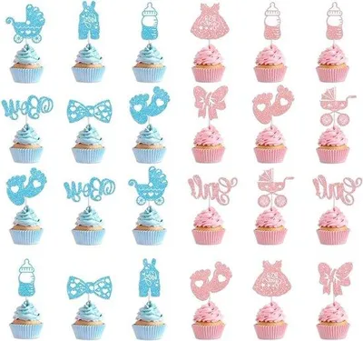 Produktbild von Geburtstagskugel Set - Geschlechtskugel Jungen Mädchen - Set aus 24 - Geburtstagsfeier Hochzeit Geburtstag - Rosa Blau Thema