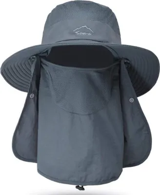 Produktbild von Fischerhut – für Männer und Frauen, Outdoor-UV-Sonnenschutzhut mit breiter Krempe, Gesichtsbedeckung und Nackenklappe