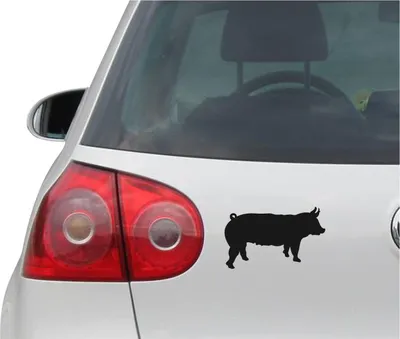 Produktbild von Aufkleber / Autoaufkleber - JDM - Die cut - HOG SILHOUETTE - Schwein - Auto Decal Sticker - schwarz - 139mm x88mm