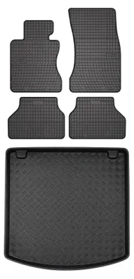 Produktbild von Gummimatten + Kofferraumwanne für BMW Seria 5 E61 2003-2010 (Kombi) – Schwarz, passgenau – Wielganizator SolidPRO