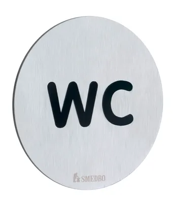 Produktbild von Smedbo XTRA - WC Schild WC in Edelstahl gebürstet, Selbstklebend FS958