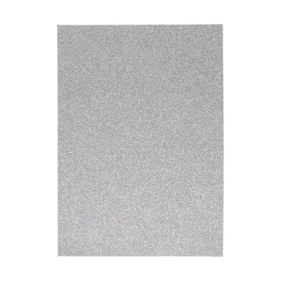 Produktbild von Glitzer Moosgummi Platte - DIN A4 - SILBER - 1 Bogen