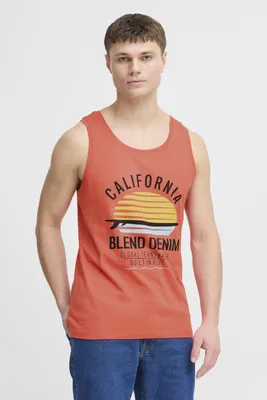 Produktbild von BLEND BHCali Herren Tank Top Sport-Shirt Muscle-Shirt mit Print Baumwollmischung Regular fit