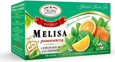 Produktbild von Zitronenmelisse mit Orange Kräutertee 20 Beutel / Malve