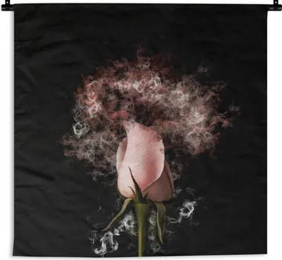 Produktbild von MuchoWow® Wandteppich Wandbehang Rosen - Blumen - Rosa 150x150 cm Tapisserie Dekoration Wandtuch - Wohnaccessoires - Modernes