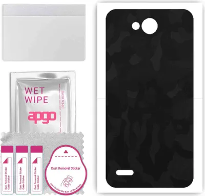 Produktbild von apgo Rückseite Schutzfolie, Skin, kompatibel mit LG X power2, Hinten Displayschutzfolie aus Vinylfolie, kratzfest, einfache Montage - Schwarzes Tarnmuster