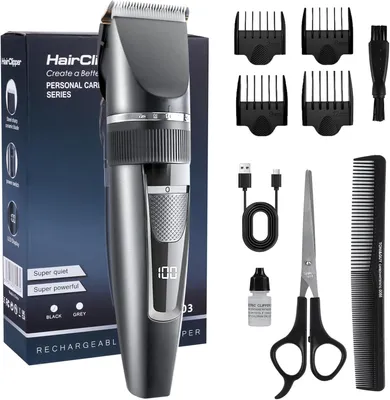 Produktbild von Haarschneider Profi Haarschneidemaschine Haartrimmer mit LED-Anzeige Bartschneider Barttrimmer Präzisionstrimmer Herren Geschenk
