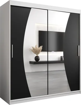 Produktbild von Kleiderschrank, Schiebetürenschrank Schlafzimmer, Schrank mit Spiegel WAVE 180 cm