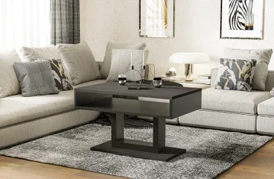 Produktbild von Endo-Möbel Couchtisch Tilo 110x60x58 cm Wohnzimmertisch mit Ablage (Beton Dunkel)