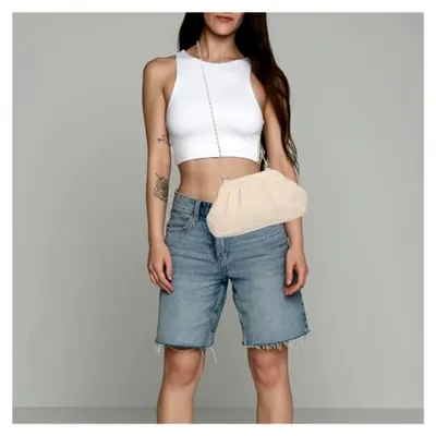 Produktbild von Cloud Clutch Damen Abendtasche Handgewebt Kleine Gewebte Clutch mit Abnehmbarer Kette Elegante Partytasche Strandtasche Sommer