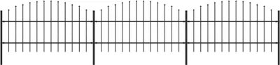 Produktbild von Gartenzaun mit Speerspitzen Stahl (0,75 - 1) x 5,1 m Schwarz , Drahtzäune Design 2024