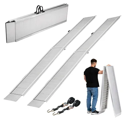 Produktbild von TRUTZHOLM 2x Auffahrrampe extralang 307 cm klappbar Traglast 900 kg Alu geriffelte Motorradrampe