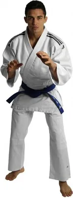 Produktbild von adidas Club Gi Judoanzug weiß Streifen Schwarz 180