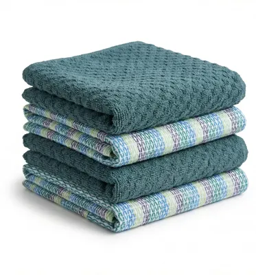 Immagine prodotto di Strofinacci da cucina in cotone con pelo, dimensioni 45 x 65 cm, confezione da 4 pezzi, ideali per la cucina