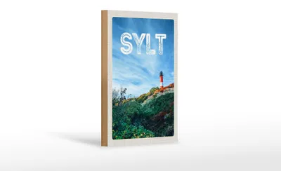 Produktbild von Holzschild Reise 12x18 cm Sylt Insel Deutschland Leuchtturm