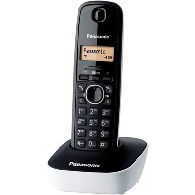 Produktbild von Panasonic KX-TG1611, DECT-Telefon, 50 Eintragungen, Anrufer-Identifikation, Schwarz, Weiß