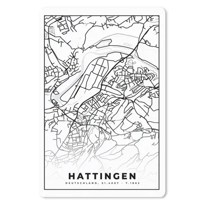 Produktbild von MuchoWow® Mauspad Mousepad Hattingen - Karte - Stadtplan 18x27 cm - Mousepads - Maus Mat - Pad - Mausunterlage