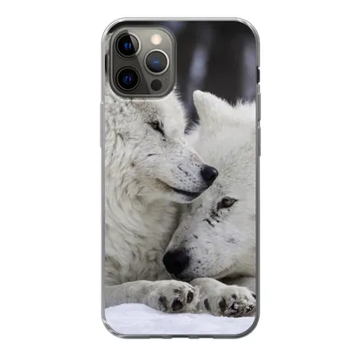 Produktbild von MuchoWow® Handyhülle Schutzhülle Hülle für iPhone 13 Pro Wölfe - Schnee - Familie Silikon Softcase Handy Hülle - Handy-Tasche