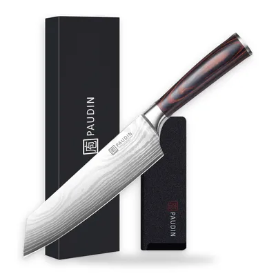 Produktbild von PAUDIN N18 Kiritsuke-Kochmesser – 20 cm – Professionelles Küchenmesser – Wellenmuster – Inklusive Messerschutz