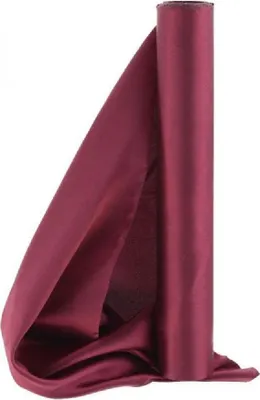 Immagine prodotto di Tessuto di raso liscio, runner da tavola, rosso vino bordeaux, 0,36 x 9 m