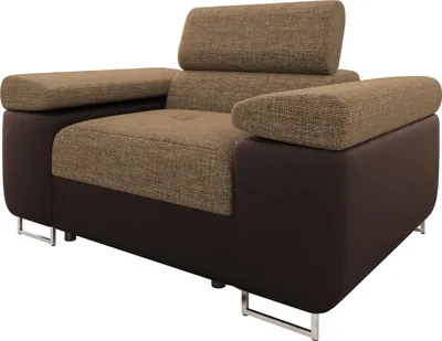 Produktbild von MIRJAN24 Sessel Torezio, Polstersessel mit Einstellbare Kopfstützen, Wohnzimmer, 134x102x70-90 cm (Farbe: Soft 066 + Lux 03)