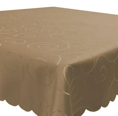 Produktbild von Tischdecke 110x160 cm Hellbraun Damast Ornamente eckig Circle Struktur bügelfrei pflegeleicht