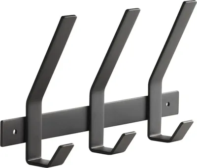 Produktbild von SOTECH Blackline ALBA Hakenleiste groß 257 mm mit 3 Haken schwarz pulverbeschichtet