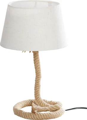 Image de Gilde Tischleuchte, "Tau-Design", Metall, creme, naturfarben, VE 1, H. 40 cm, D. 24 cm 46051 4063387460511