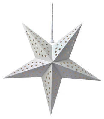 Produktbild von Clayre & Eef Hängender Stern 60x22x60 cm Weiß Papier