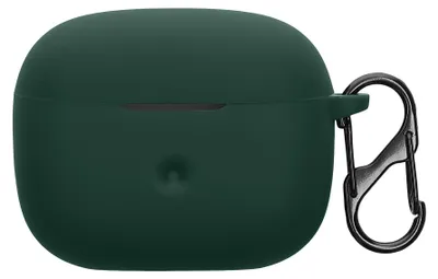 Produktbild von kwmobile Schutzhülle für Bowers & Wilkins Pi6 / Pi8 Hülle - TPU Silikon Case für Kopfhörer Ladecase - stoßfestes Cover mit Karabiner - Dunkelgrün