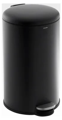 Produktbild von Mülleimer 50L - 100% Edelstahl, Fingerabdruckresistent, Runder Treteimer mit Fußpedal, Abfalleimer mit Deckel für Bad, Küche, Büro - Schwarz