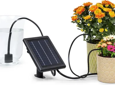 Image de Arrosage automatique - Blumfeldt Système d'irrigation avec panneau solaire 1500 mAh - Hauteur de refoulement 3m - Pour 40 plantes