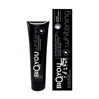 Produktbild von 100ml BIO2YOU Aktivkohle Whitening Zahnpasta OHNE FLUORID / Minzöl / Fluorfrei