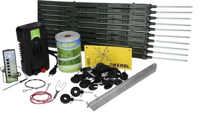 Produktbild von Kerbl Paddock Weidezaun-Starterset mit 230-Volt-Netzgerät, Weidezaunband
