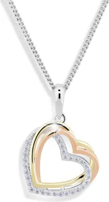 Produktbild von Heart tricolor necklace with zircons M43060