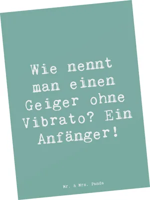 Produktbild von Mr. & Mrs. Panda Postkarte Spruch Violine Anfänger - Meeresbrise - Geschenk, Fotokarte, kunstkarte, Lernen, Musik, Instrument, Ansichtskarte, Postkarten, Grußkarte