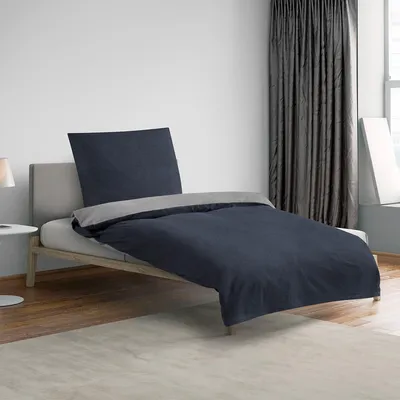 Produktbild von Traumschlaf Uni Melange Flanell Bettwäsche 840200 Kissenbezug einzeln 40x80 cm marine