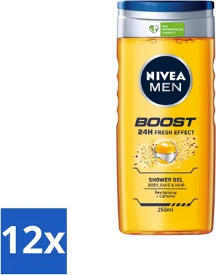 Produktbild von NIVEA Men Boost Duschgel 250 ml - Vorteilspack - 12 Stücke