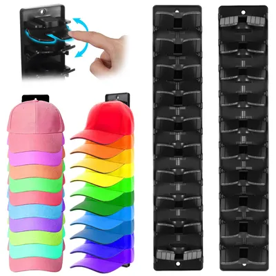 Hut-Organizer 2er-Set, Federclip, 20 Hüte, vertikaler Huthalter, Wandmontage