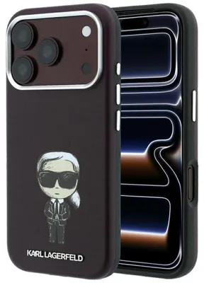 Immagine prodotto di Custodia Karl Lagerfeld Ikonik per iPhone 18 Pro Max / 17 Pro Max, color borgogna