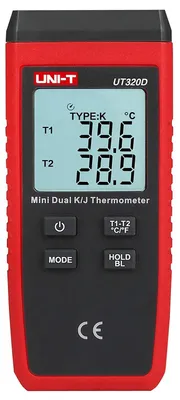 Mini-Kontaktthermometer, Doppelkanal, -50 bis 1300 °C, LCD