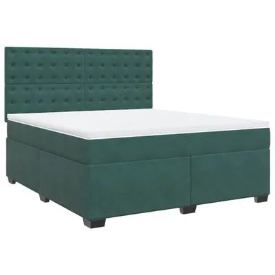 Produktbild von Boxspringbett mit Matratze Dunkelgrün 180x200 cm Samt