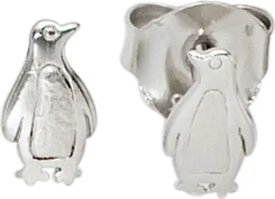 Produktbild von JOBO Ohrstecker Pinguin 925 Sterling Silber rhodiniert teilmattiert Ohrringe