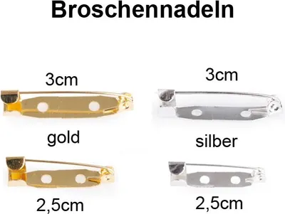 Produktbild von 150 Anstecknadeln Broschenadeln Nadeln Schmucknadeln 2,5cm gold o silber Broschennadeln, Farbe:gold