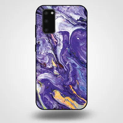Produktbild von Smartphonica Handytasche für Samsung Galaxy S20 mit Marmordruck - TPU Rückseite Fall Marmor Design - Gold Lila