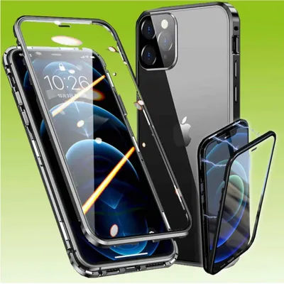 Obrázek produktu pro Pro Apple iPhone 13 Pro Max Pouzdra Oboustranné magnetické skleněné pouzdro na telefon Black