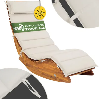 Produktbild von DETEX® Liegenauflage wasserabweisend inkl. Kopfkissen Auflage Liege Polster Kissen Saunaliege Gartenliege Creme